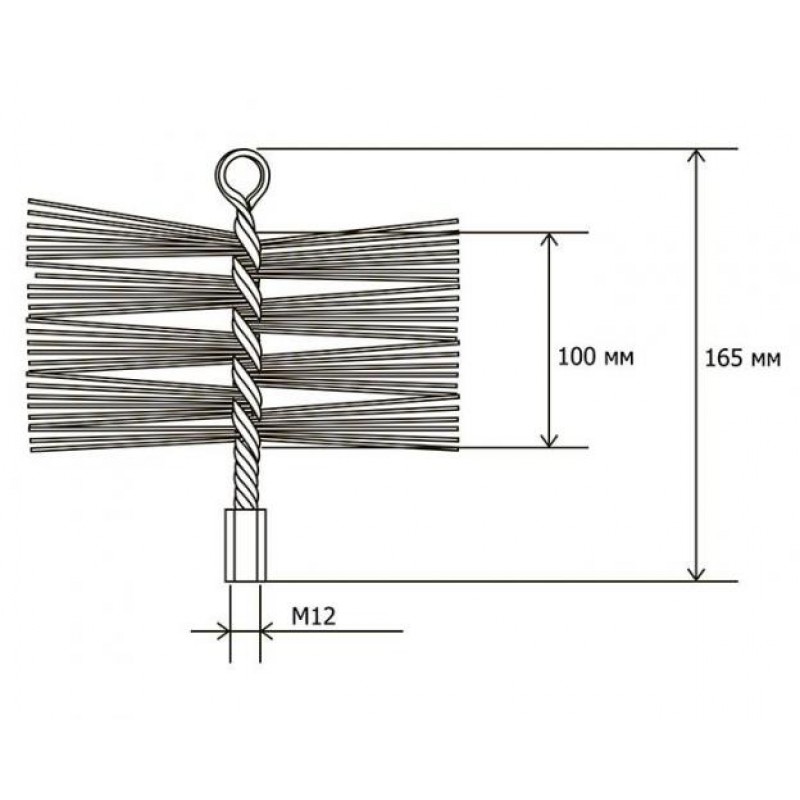 Щітка металева Savent 180 мм для чищення димоходу.