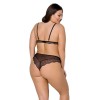 Комплект білизни Passion Amberly Set 4XL/5XL black, ліф, трусики бразиліана, люрексова нитка в інтернет супермаркеті PbayMarket!