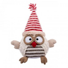 Новорічна м'яка іграшка Novogod'ko «Сова в ковпачку» 30 см 974011