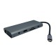 USB-хаб XON SmartHub 12 в 1 Ethernet VGA HDMI 3.5 Audio SD/TF 2xType-C 4xUSB3.0 Сірий (UHCHP126300G 6198)
