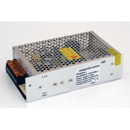 Імпульсний блок живлення GreenVision GV-SPS-C 12V10A-L 120W 199х98х42 мм Імпульсний блок живлення GreenVision GV-SPS-C 12V10A-L 120W 199х98х42 мм