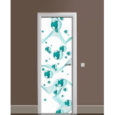 Наклейка на двері Zatarga «Бірюзові сфери» 650х2000 мм вінілова 3Д наклейка декор самоклеюча