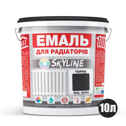 Емаль Для Радіаторів акрилова термостійка глянсова SkyLine 10 л Чорна RAL 9004 в інтернет супермаркеті PbayMarket!