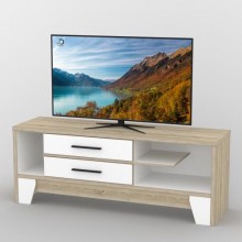 Тумба під телевізор Тиса Мебель ТВ-324 Дуб сонома Білий 60x44x150 см