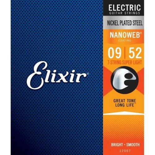Струни для електрогітари Elixir 12007 Nanoweb Nickel Plated Steel 7-String Super Light 9/52 Струни для електрогітари Elixir 12007 Nanoweb Nickel Plated Steel 7-String Super Light 9/52