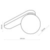 Стельовий світильник TK Lighting Bianca 27x12x15 см Біло-чорний (TK5684)