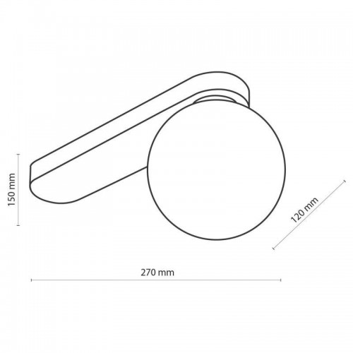 Стельовий світильник TK Lighting Bianca 27x12x15 см Біло-чорний (TK5684)