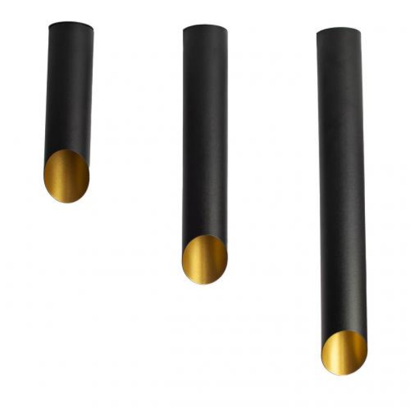 Світильник стельовий MSK Electric Slice під три лампи Е27 NL 382819 BK+GD чорний + золото всередині