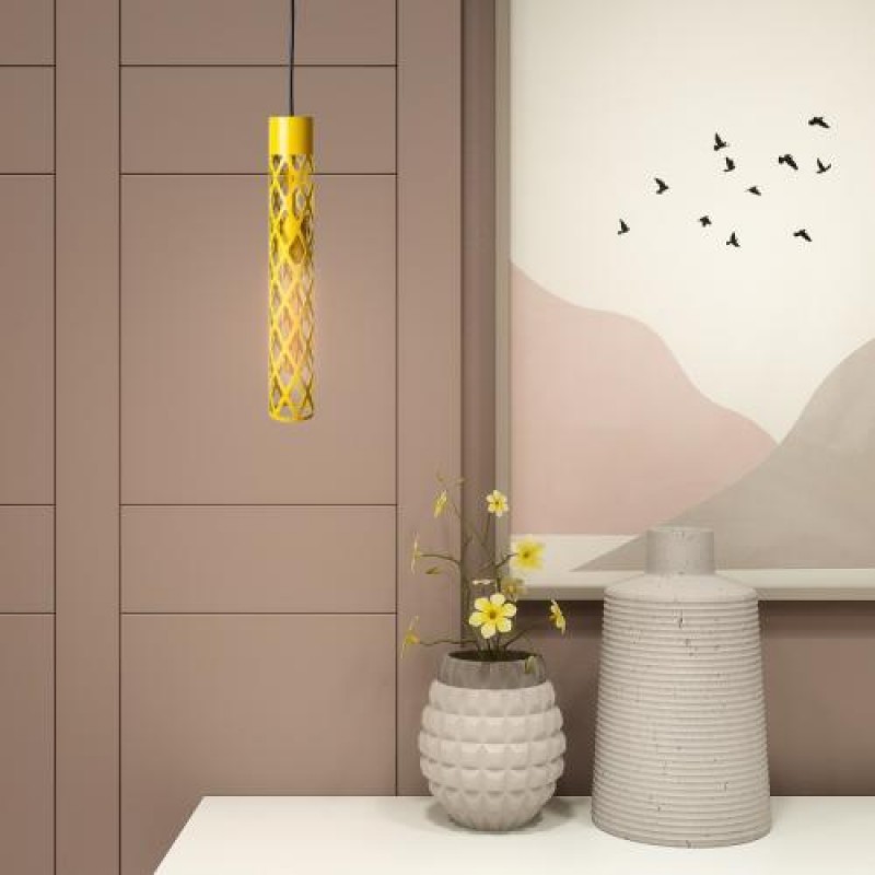 Світильник підвісний MSK Electric Flow у стилі лофт під лампу Е27 жовтий NL 6041 YL