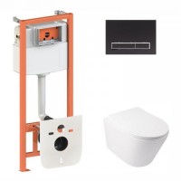 Набір Qtap Інсталяція 3 В 1 Nest Qt0133M425 З Панеллю Змиву Лінійної Qt0111M08V1091Mb + Унітаз З Сидінням Swan Qt16335178W Набір Qtap Інсталяція 3 В 1 Nest Qt0133M425 З Панеллю Змиву Лінійної Qt0111M08V1091Mb + Унітаз З Сидінням Swan Qt16335178W