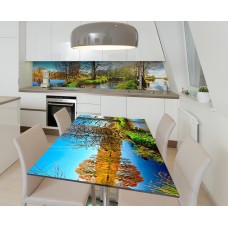 Наклейка 3Д вінілова на стіл Zatarga «Весняні плавні» 600х1200 мм для будинків, квартир, столів, кав'ярень, кафе