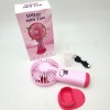 Вентилятор ручний Mini Fan 1569 17x8 см Рожевий (30151443В)