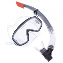 Набір для плавання маска із трубкою Zelart M138-SN50-4-PVC Чорний-сірий (PT0878)