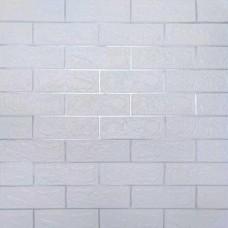 Самоклеюча декоративна 3D панель 3D Loft Os-BG01-3 Під білу матову цеглу зі сріблом 700x770x3 мм