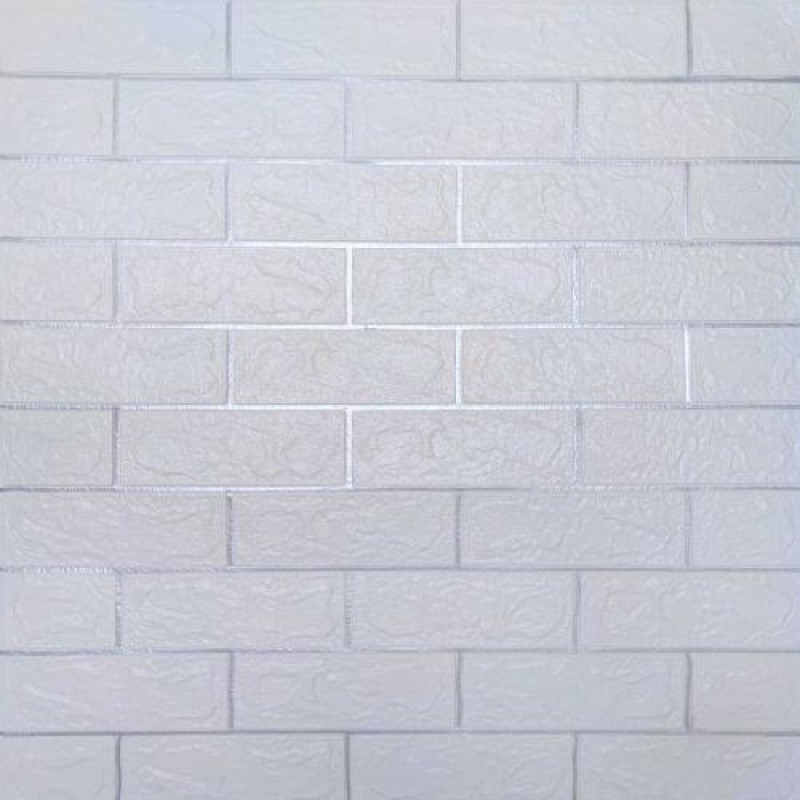 Самоклеюча декоративна 3D панель 3D Loft Os-BG01-3 Під білу матову цеглу зі сріблом 700x770x3 мм