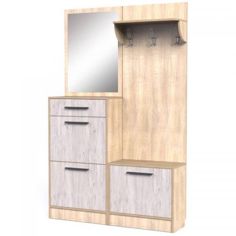 Прихожа Тиса Мебель Прихожа-30 Сонома Аляска 190x35x120 см