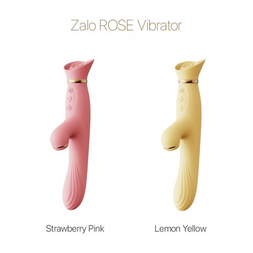 Вібратор з підігрівом та вакуумною стимуляцією клітора Zalo - ROSE Vibrator Strawberry Pink в інтернет супермаркеті PbayMarket!