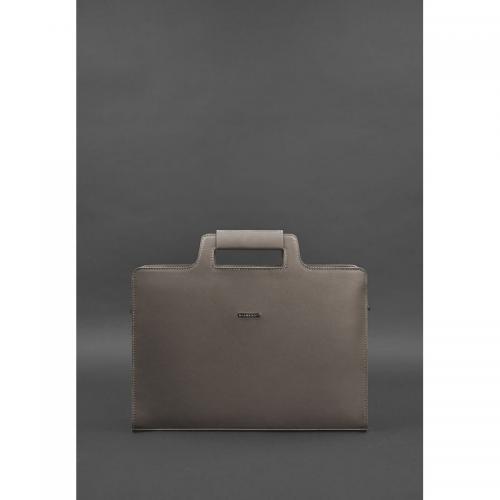 Жіноча шкіряна сумка для ноутбука та документів BlankNote 15 Brown-Beige (BN-BAG-36-beige)