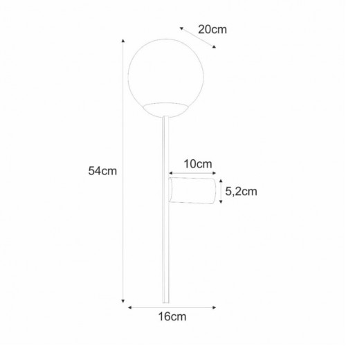 Бра Zumaline Orbit 18x16x55 см Чорний (Zu5001)