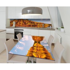 Наклейка 3Д вінілова на стіл Zatarga «Царство осені» 650х1200 мм для будинків, квартир, столів, кав'ярень, кафе