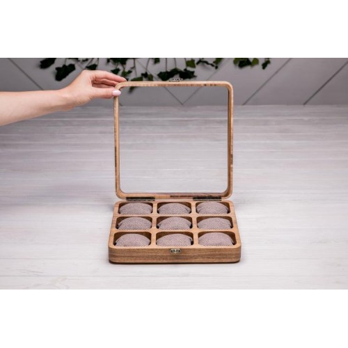 Органайзер на 9 секцій для наручних годинників ecoWalnut 7х26.5х26.5 см Органайзер на 9 секцій для наручних годинників ecoWalnut 7х26.5х26.5 см