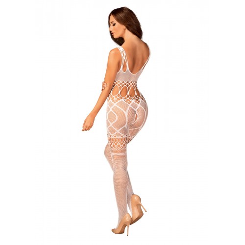 Сітчастий бодістокінг з імітацією топа та шортів Obsessive Bodystocking G330 S/M/L, white, з доступо в інтернет супермаркеті PbayMarket!