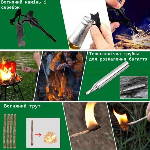 Туристичний Набір для виживання UrbanKit 35 в 1, спорядження та інструмент для надання першої допомоги (SURUK-35)