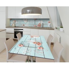 Наклейка 3Д вінілова на стіл Zatarga «Бірюзова романтика» 650х1200 мм (Z183388/1st)