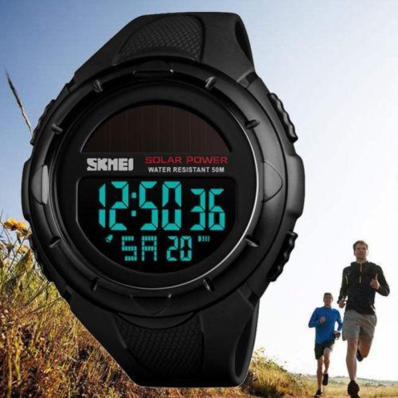 Чоловічий спортивний наручний годинник на сонячній батареї Skmei 1405 Solar Чорний (1591284131)
