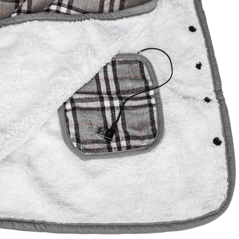 Електрична шаль плед з підігрівом Lesko 140х80 см Сірий (10433-53796)