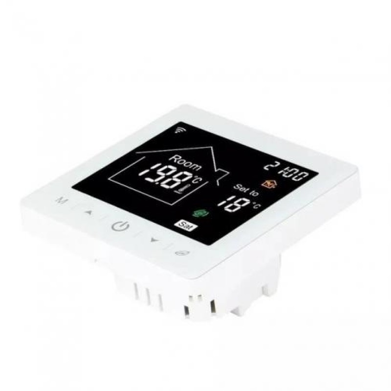 Терморегулятор сенсорний з Wi-Fi SmartHo М2 для теплої підлоги сумісний з TUYA Розумний будинок Білий (050694) Smarthouse