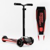 Самокат Best Scooter MAXI знімне алюмінієве кермо колеса PU зі світлом 70 кг Black and pink (105877)