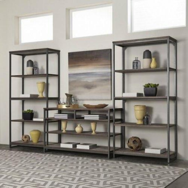 Консоль-стелаж для дому в стилі Loft NS-454 1930x2000x300 мм Черный