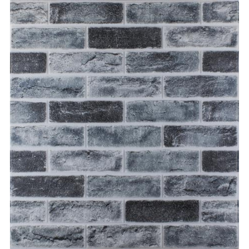 Самоклеюча декоративна 3D панель цегла 3D Loft сіро-синій клінкер 700x700x5 мм (413)