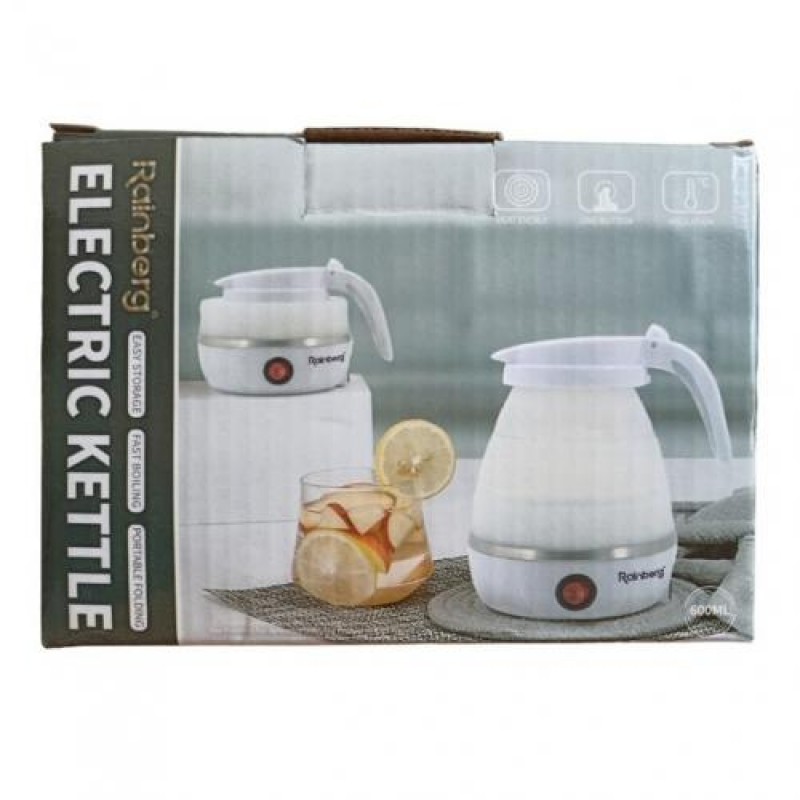 Електрочайник складний силіконовий Rainberg 220V 600W 600 мл Блакитний