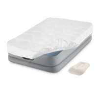 Надувне ліжко Intex 64157-3, 99 х 191 х 36 см, вбудований електронасос, наматрацник, подушка. Односпальне