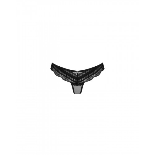 Напівпрозорі трусики з підвіскою Obsessive Ivannes panties black 2XL/3XL, чорні в інтернет супермаркеті PbayMarket!