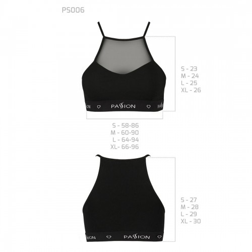 Спортивний топ з прозорою вставкою Passion PS006 TOP black, size XL в інтернет супермаркеті PbayMarket!