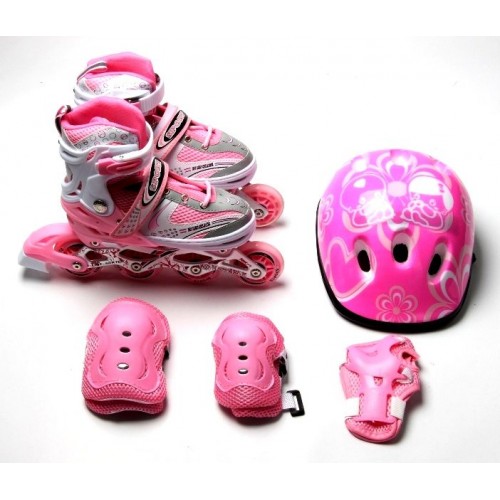 Набір роликові ковзани Happy 34-37 Pink (1396442256-M) Набір роликові ковзани Happy 34-37 Pink (1396442256-M)