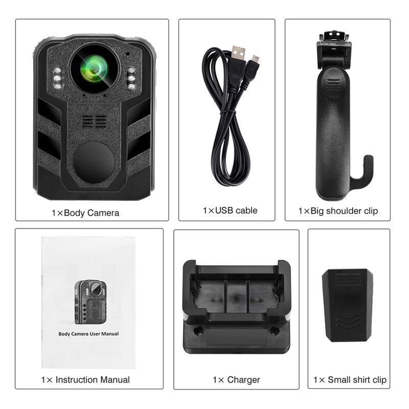 Нагрудний відеореєстратор поліцейський на одяг Boblov WN9, FullHD 1080P, 170 градусів, 8 годин запису (вдосконалена версія)