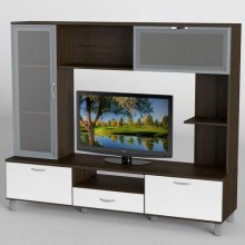 Стінка в вітальню Тиса Мебель Вітальня-35 Венге Білий 1600x450x1800 мм