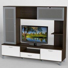 Стінка в вітальню Тиса Мебель Вітальня-35 Венге Білий 1600x450x1800 мм