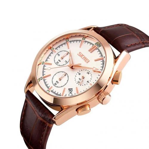 Чоловічий годинник Skmei Prestige 9127 класичний Коричневий Чоловічий годинник Skmei Prestige 9127 класичний Коричневий