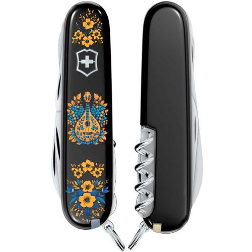 Складаний ніж Victorinox Huntsman Ukraine 91 мм 15 функцій Українські мотиви Чорний (1.3713.3_T1370u) Складаний ніж Victorinox Huntsman Ukraine 91 мм 15 функцій Українські мотиви Чорний (1.3713.3_T1370u)