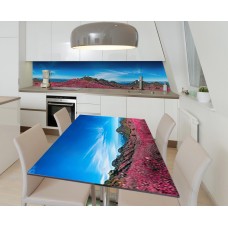 Наклейка 3Д вінілова на стіл Zatarga «Поля рожевої лаванди» 650х1200 мм для будинків, квартир, столів, кофейн