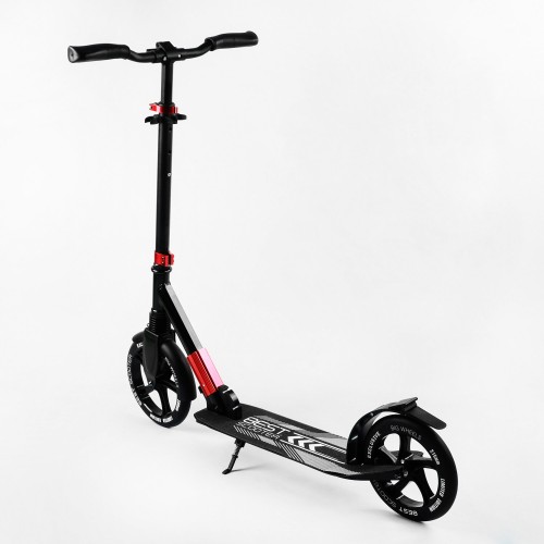 Самокат двоколісний складаний амортизатор Best Scooter PU колеса 100 кг Black and red (105585) Самокат двоколісний складаний амортизатор Best Scooter PU колеса 100 кг Black and red (105585)