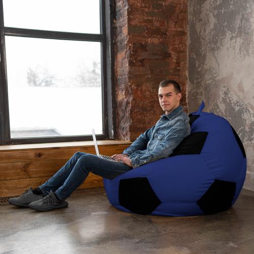 Крісло мішок М'яч Оксфорд 120см Студія Комфорту Великий Синій + Чорний Крісло мішок М'яч Оксфорд 120см Студія Комфорту Великий Синій + Чорний
