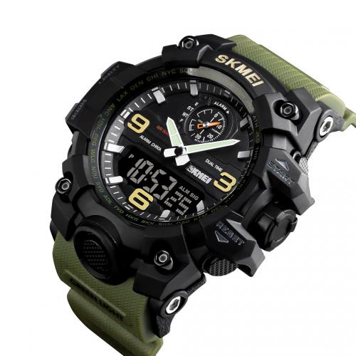 Годинник наручний чоловічий Skmei 1586 Army Green 1586AG (17157-hbr) Годинник наручний чоловічий Skmei 1586 Army Green 1586AG (17157-hbr)