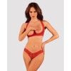 Комплект білизни Obsessive Lacelove cupless 2-pcs set XL/2XL Red, відкритий доступ, відкриті груди в інтернет супермаркеті PbayMarket!