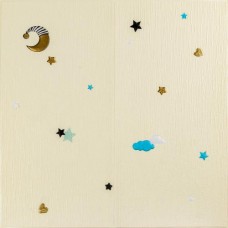 Панель стінова 3D 700*700*4mm зірки та місяць на бежевому фоні (D) Sticker Wall SW-00001971